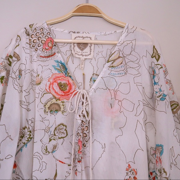 Z&L Boho Swimsuit Cover Up Poncho Flower Print - Picture 2 of 7